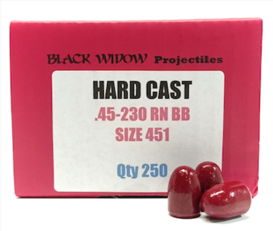 Black Widow Projectiles .45cal 230gr RN .451" x250